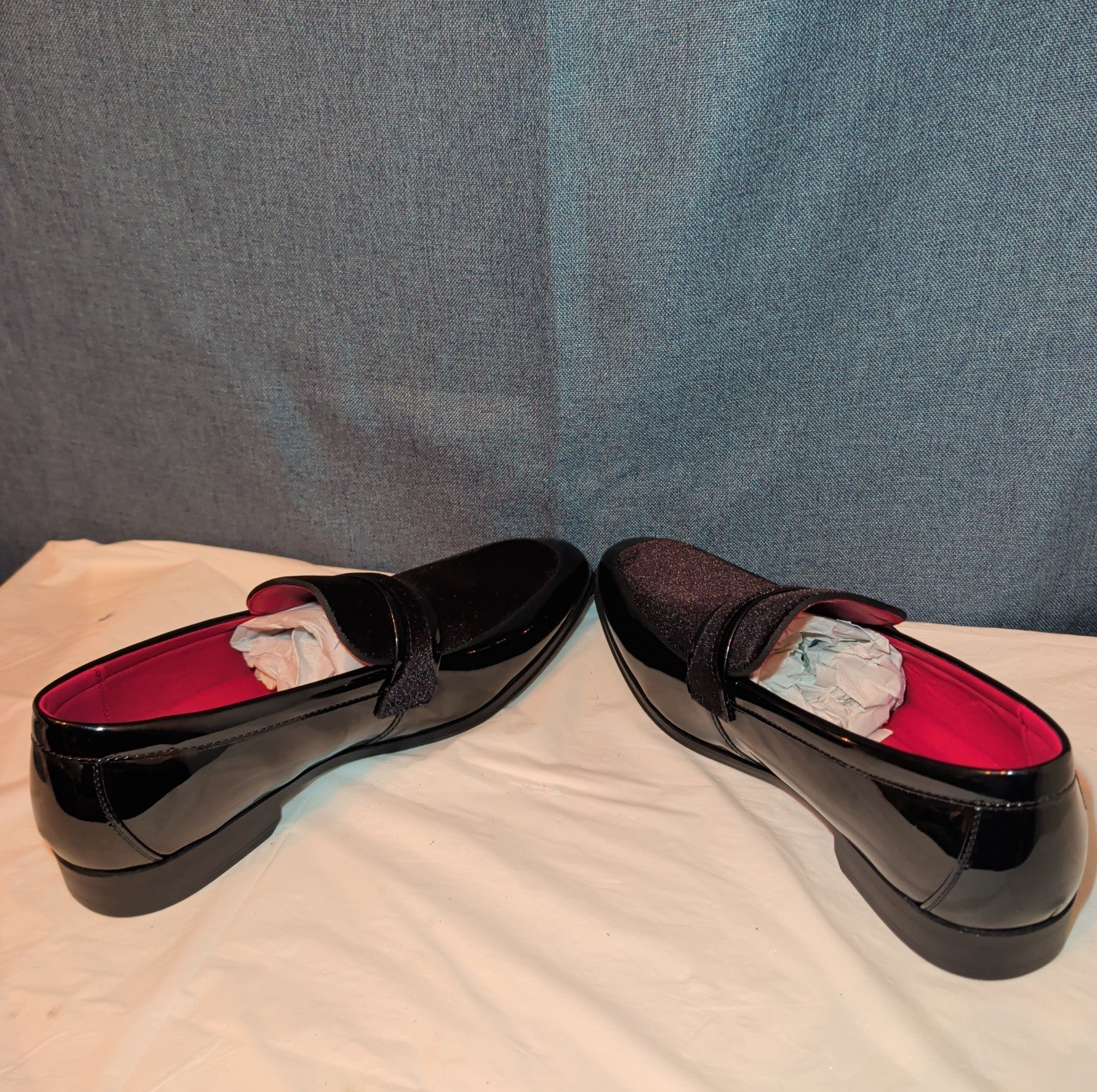 Bruno Marc Men Loafers Size 12 Tuxedo Velvet Patent Black Dress Shoes Slip On