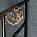 Double Hoop 925 Sterling Silver Textured Y2K