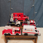 Unbranded Fire Rescue Ambulance Truck Lot 5 Plastic Toy Vehicles