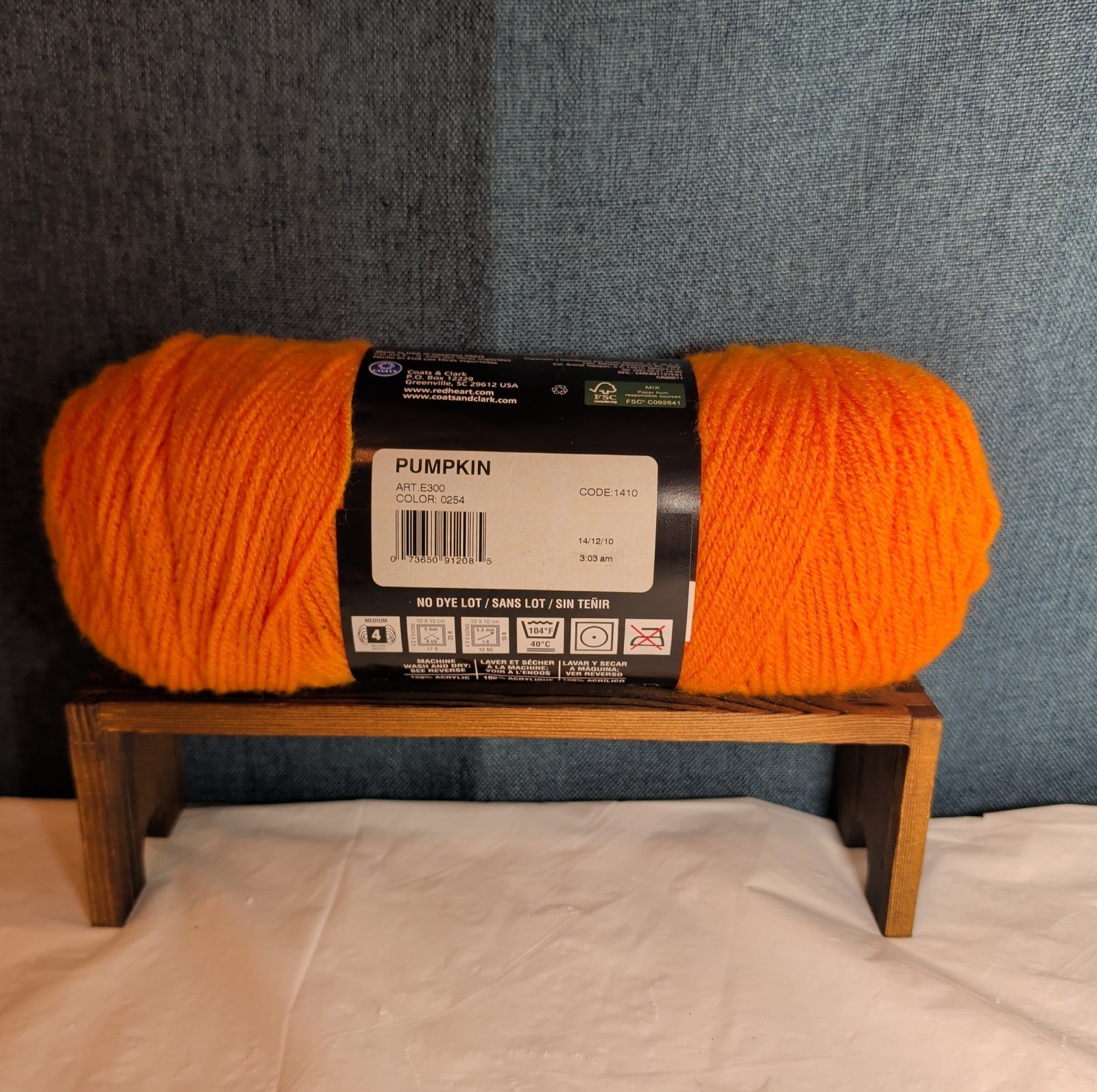 Red Heart Super Saver Pumpkin Orange Acrylic Yarn Cozy Fall NWT E300