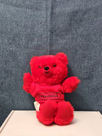 Vintage 1986 Crayola Teddy Bear Plush | Red Crayon Shirt | 7" Stuffed Animal |