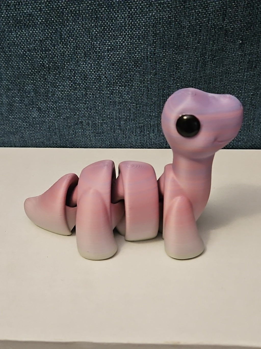 Mini Articulated Brontosaurus Fidget Toy | 3D Printed Dinosaur | Pink Purple