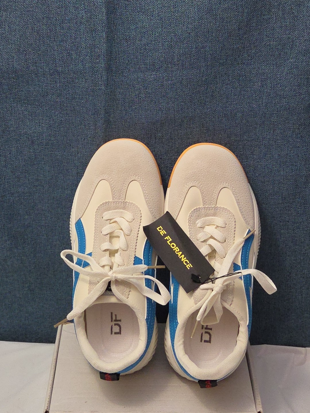 DeFlorance CLOUDEA 2.0 Orthopedic Sneakers | White Blue Women's Size 8 NEW