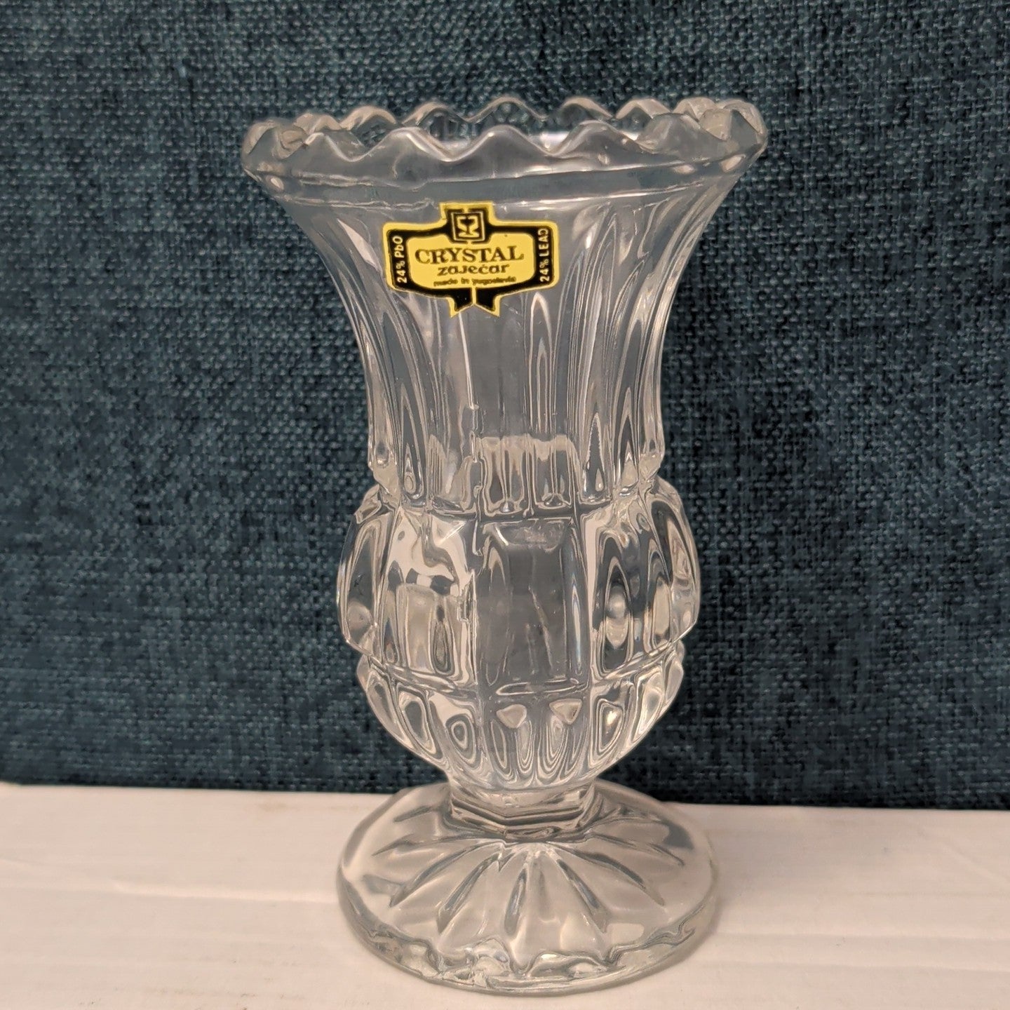 Forever Crystal 3pc Vanity Set | 24% Lead Crystal Zajecar Yugoslavia NEW IN BOX