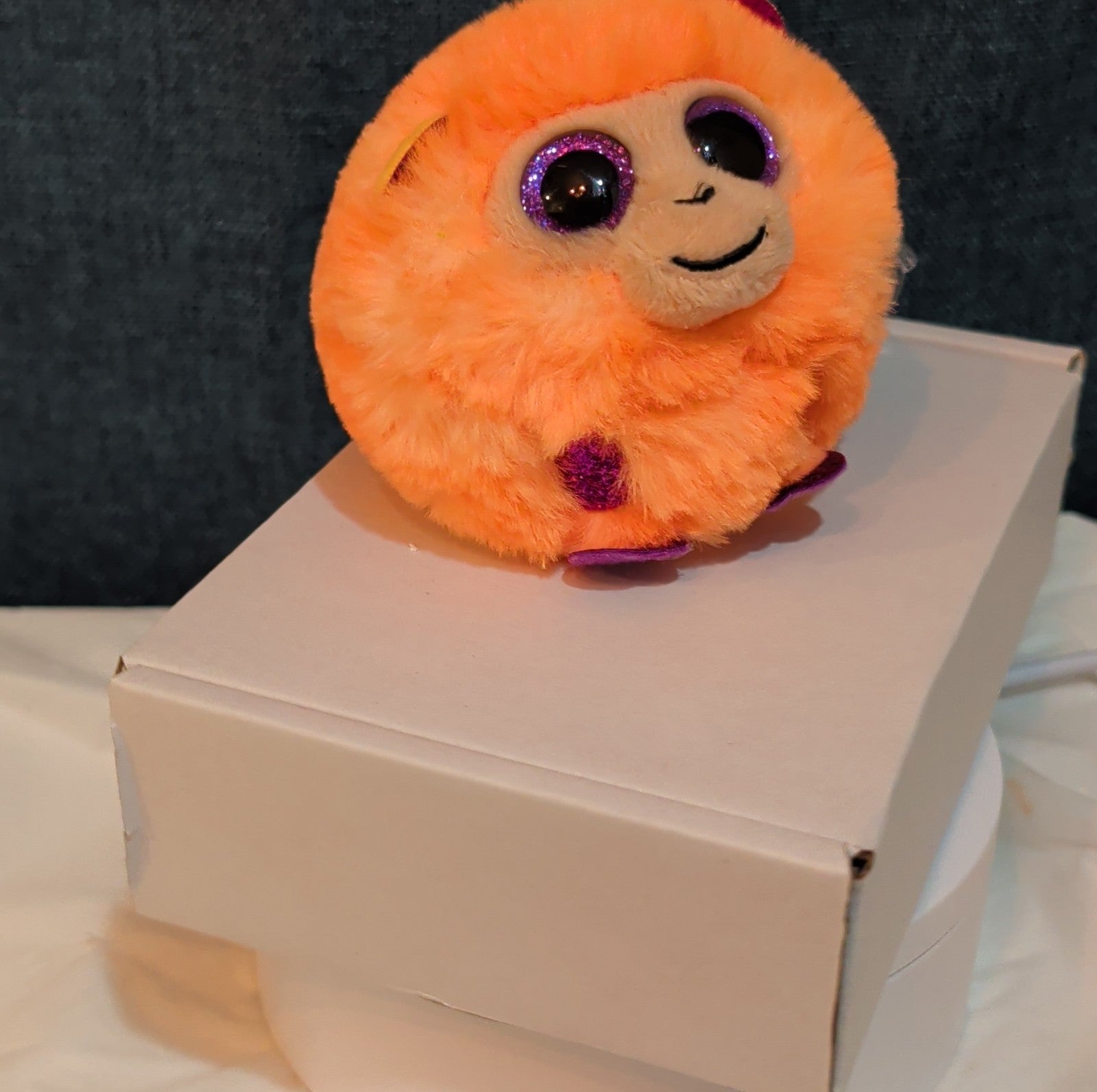 Ty Puffies Coconut The Monkey Plush Toy Orange 3" Glitter Eyes 2021 MWMT