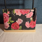 Juicy Couture Rose Floral Zipper Pouch Card Holder Black Pink Y2K