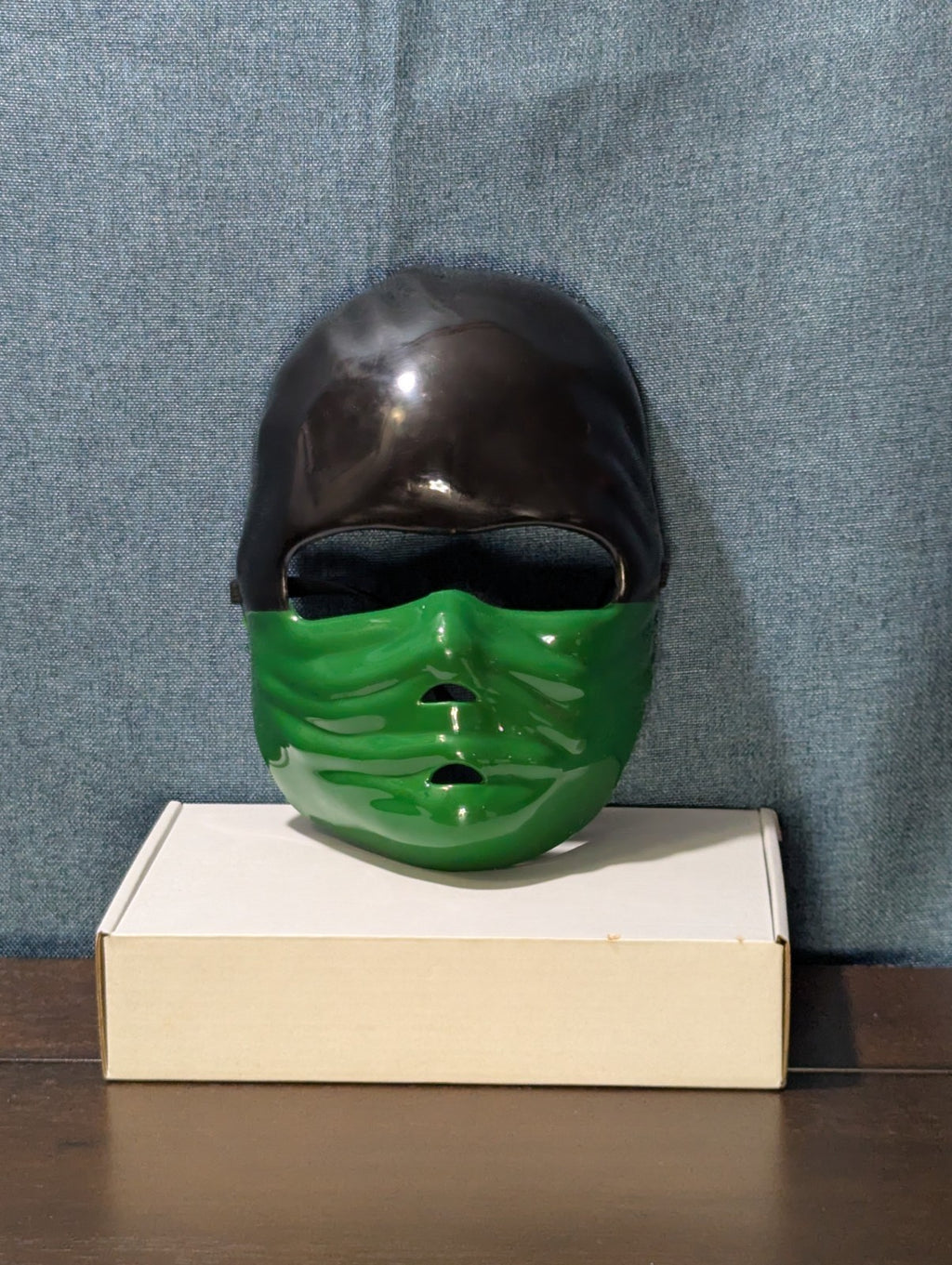Kids Ninja Mask Green & Black Halloween Costume Accessory Dress Up Half Mask