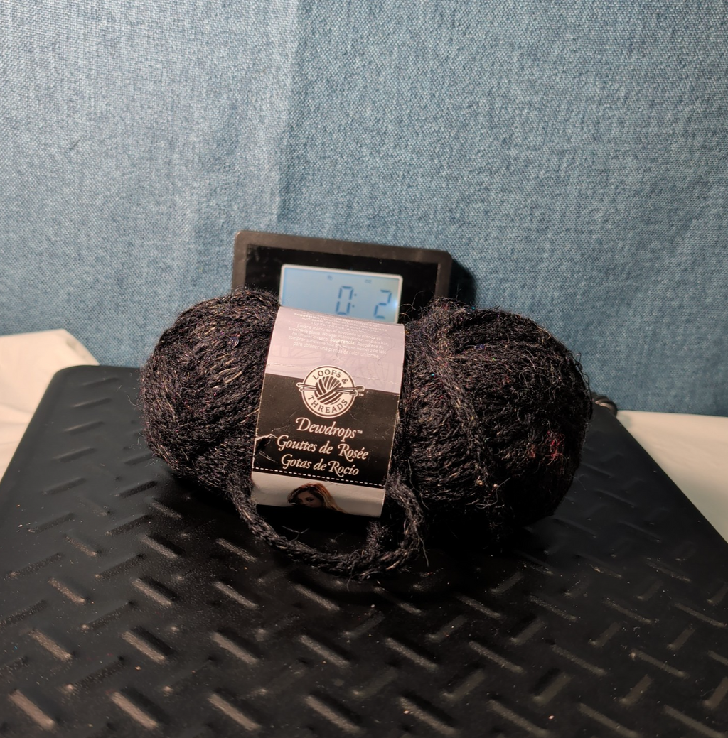Loops & Threads Dewdrops Yarn #14 Jet Black Sequins Mohair Bulky DISCONTINUED