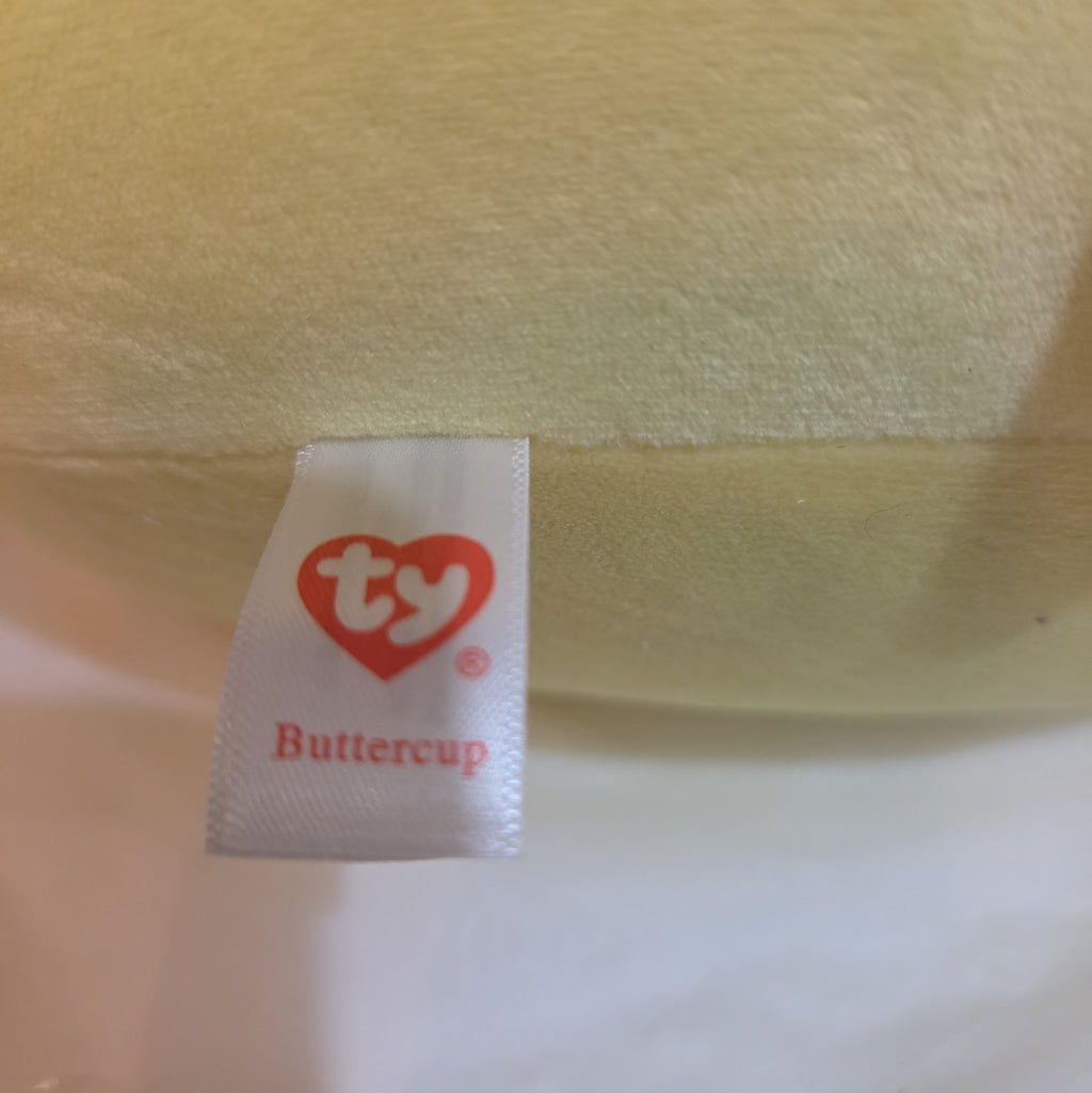 TY Squish-a-Boos Buttercup 10in Yellow Bear Plush Pillow 2021 NWT
