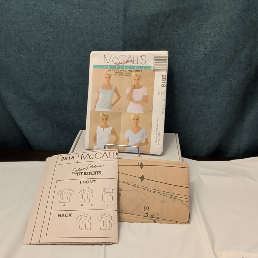 McCall’s 2818 Sewing Pattern Misses Tops Learn To Fit A Full Bust Sz 10-14 Uncut