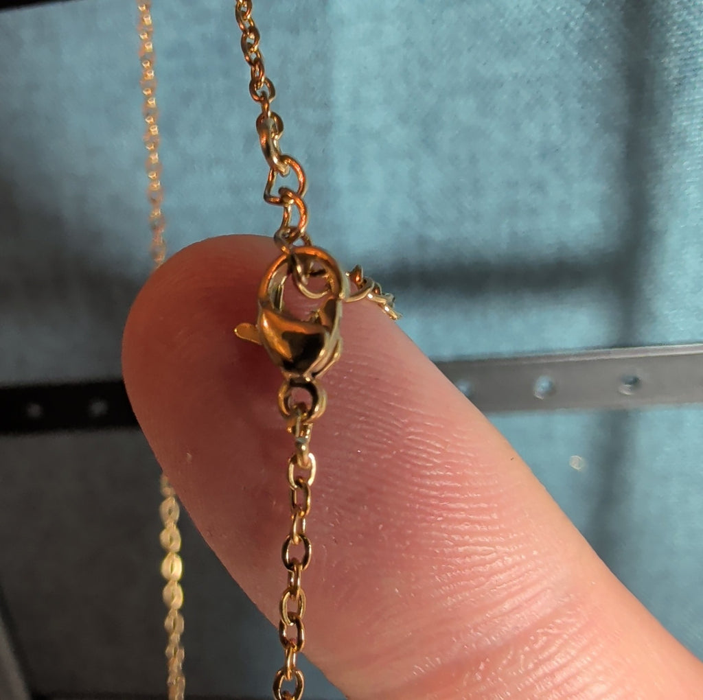 Tiny Cross Necklace 9mm Gold Tone Dainty Minimalist