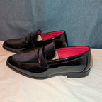 Bruno Marc Men Loafers Size 12 Tuxedo Velvet Patent Black Dress Shoes Slip On