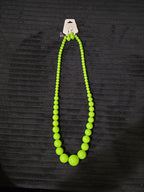 Chunky Bubblegum Bead Necklace Earring Set Green Retro New On Card