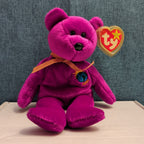 Ty Beanie Baby Millennium Bear MWMT Retired Holographic Tag Purple 2000 Y2K Toy