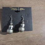 Traci Lynn Parachute Drop Earrings Silver Tone Brushed Dangle