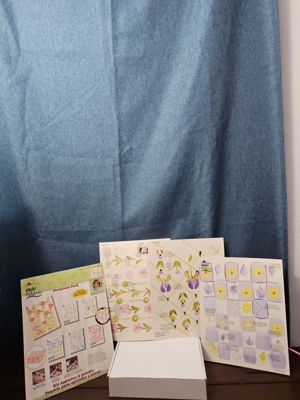 Set of 3 FolkArt One Stroke Painting Worksheet Packs | Flowers #4219 | Reusable