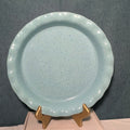 Paula Deen Pie Plate Robin's Egg Blue Speckled Stoneware 11.25" Ruffled Edge