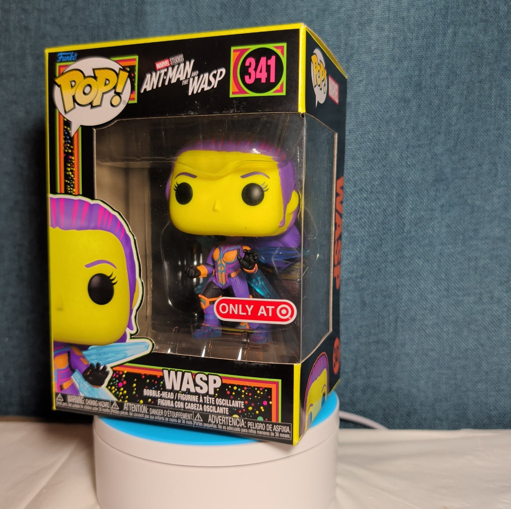 Funko Pop Marvel Infinity Saga Blacklight Wasp 341 Target Exclusive in Protector