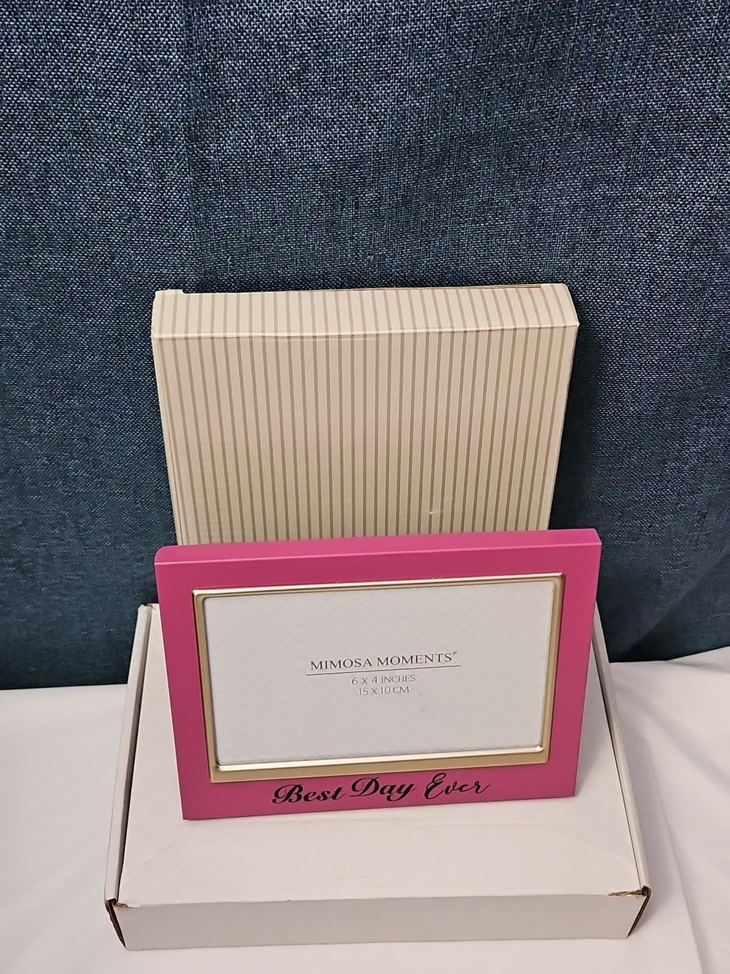NEW Mimosa Moments Best Day Ever Picture Frame 4x6 | Pink & Gold Wedding Gift