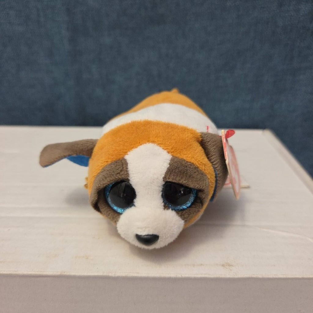 Ty Teenie Tys Gypsy St Bernard Dog Stackable Plush Blue Glitter Eyes MWMT 42205