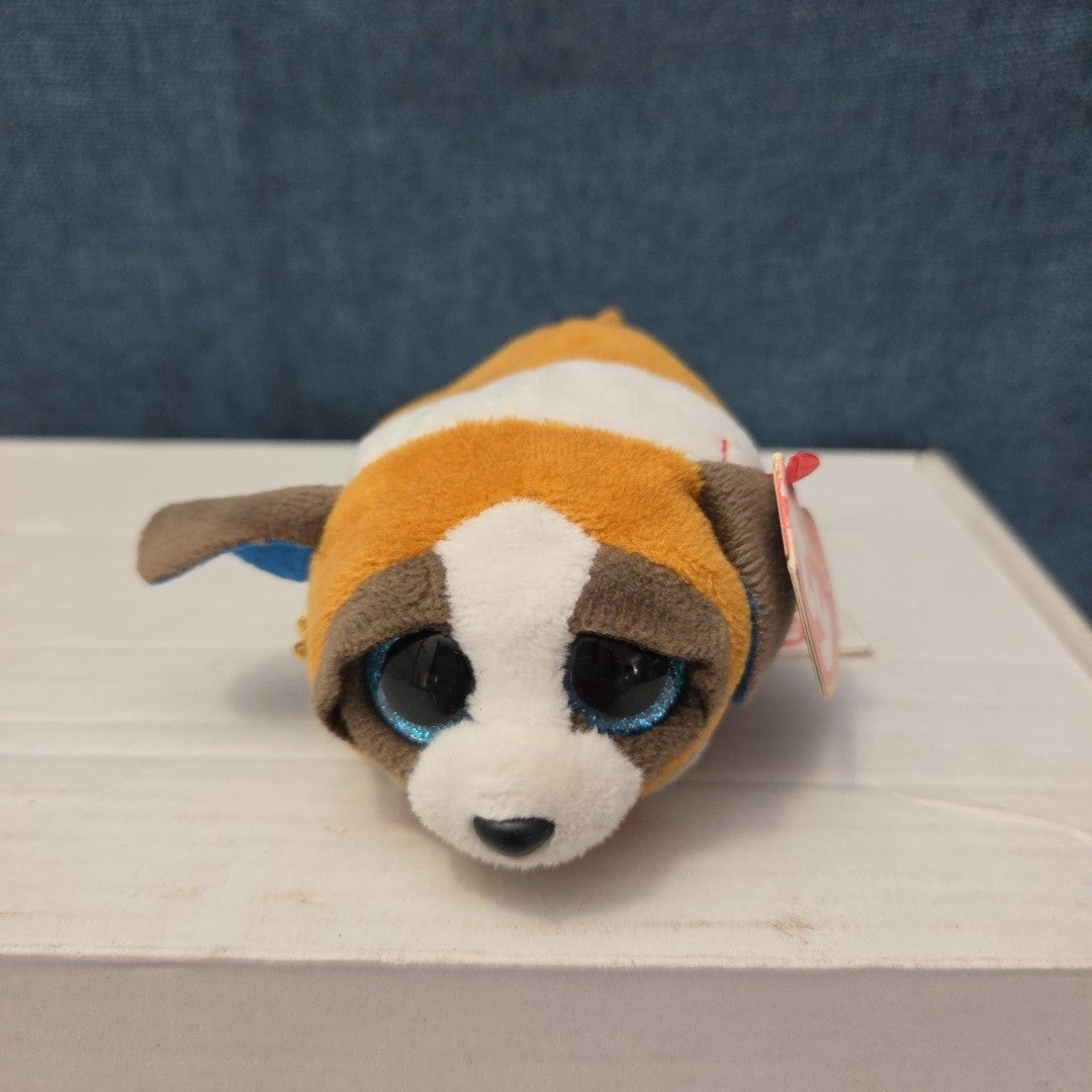 Ty Teenie Tys Gypsy St Bernard Dog Stackable Plush Blue Glitter Eyes MWMT 42205