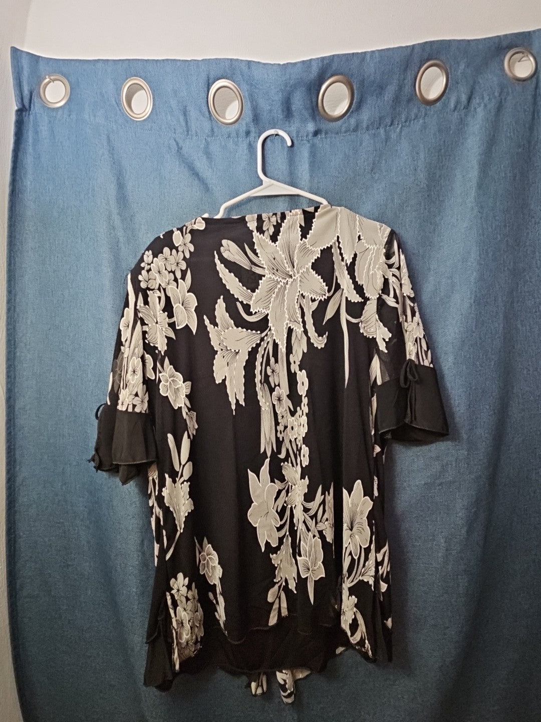NWT Appointments 1X Whimsigoth Blouse Black Mesh Floral Fairycore Y2K Ring Top