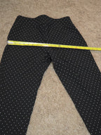 Zac & Rachel Pants 12 Black White Polka Dot Pull On Stretch