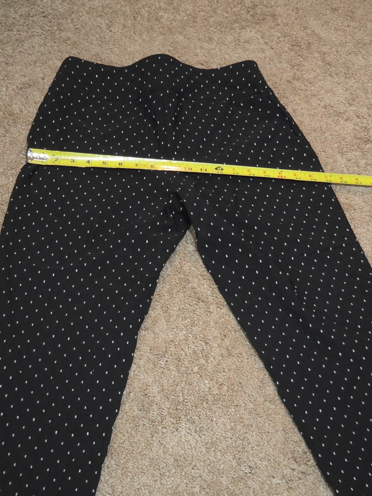 Zac & Rachel Pants 12 Black White Polka Dot Pull On Stretch