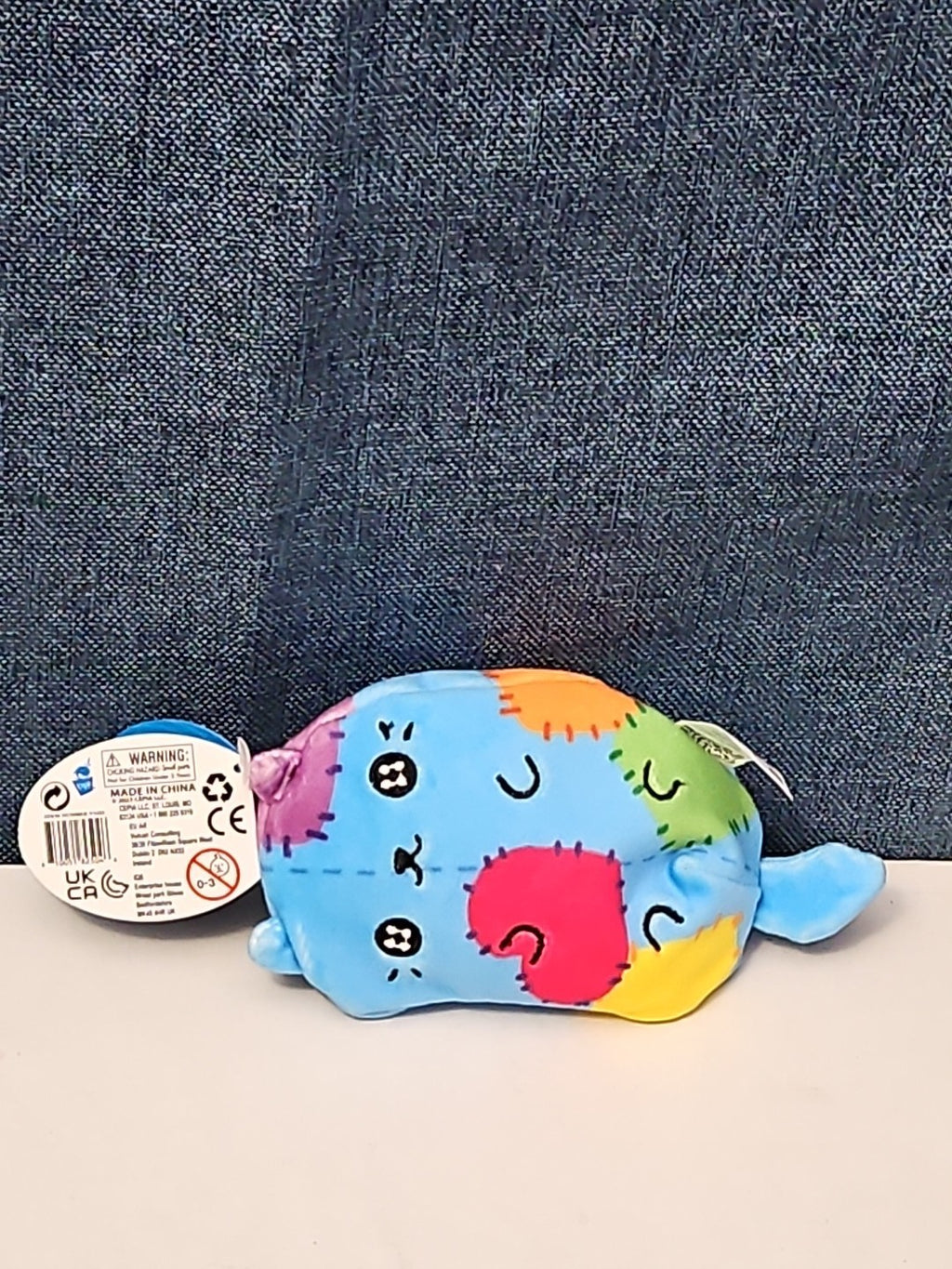 Cats vs Pickles Stitches #503 | Fuchsia Series Bean Plush | Blue Patchy Cat