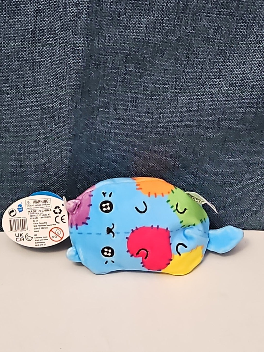 Cats vs Pickles Stitches #503 | Fuchsia Series Bean Plush | Blue Patchy Cat