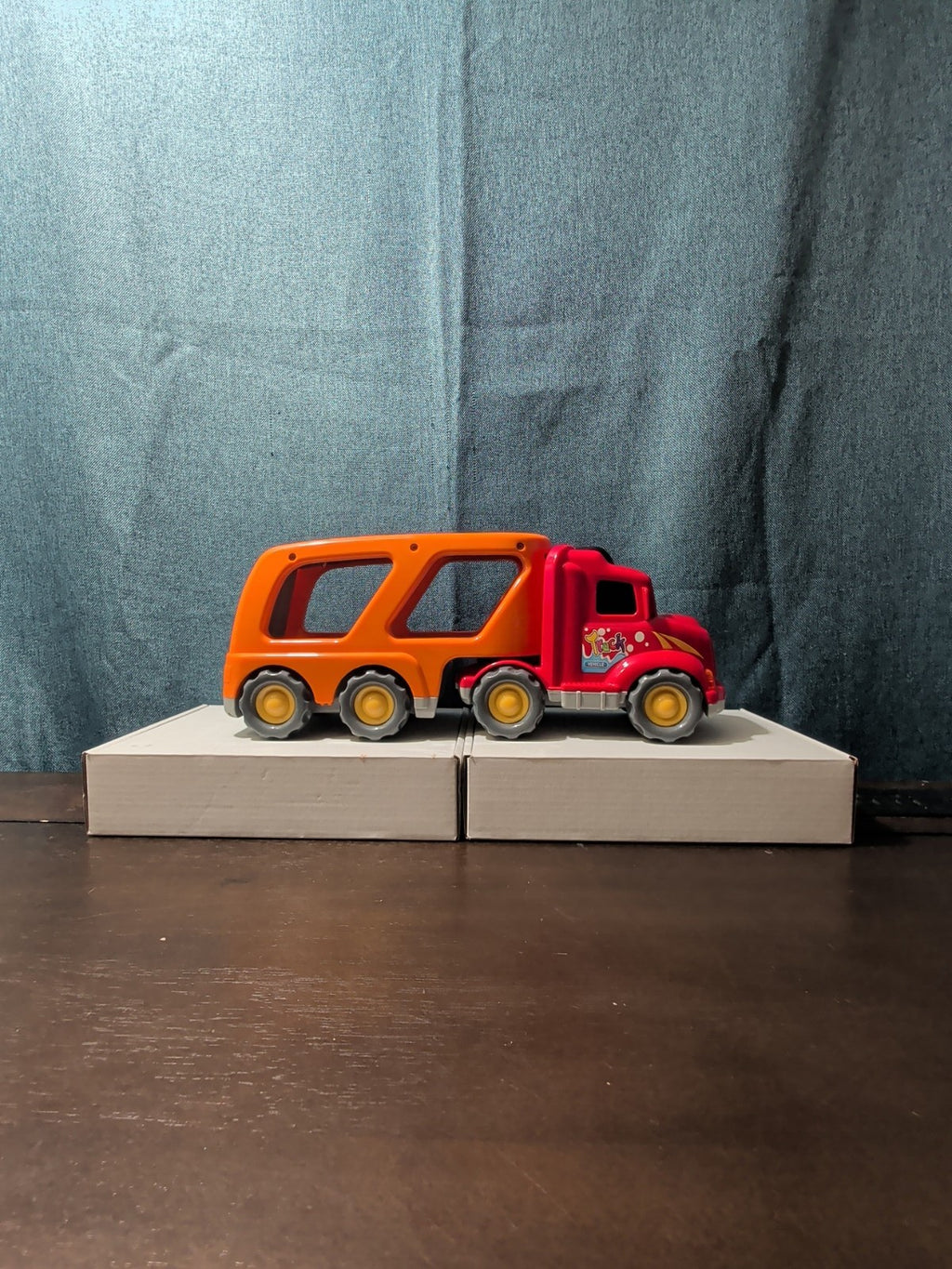 Big Toddler Semi Truck Car Hauler Toy Vehicle Lights & Sounds Transport Trailer