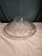KIG Indonesia 10" Pressed Glass Bowl Starburst Floral MCM Centerpiece Serving