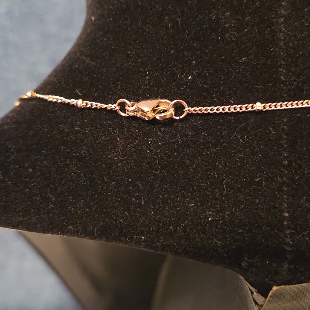 Pixie The Penguin Letter X Necklace Rose Gold Tone Puffy Coquette NIB