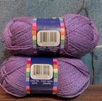 Herrschners Afghan Yarn 2 Ply Grape Purple Acrylic 2 Skein Lot