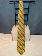 Vintage Edwards Michigan Silk Tie Gold Geometric Art Deco Men's Necktie 59"