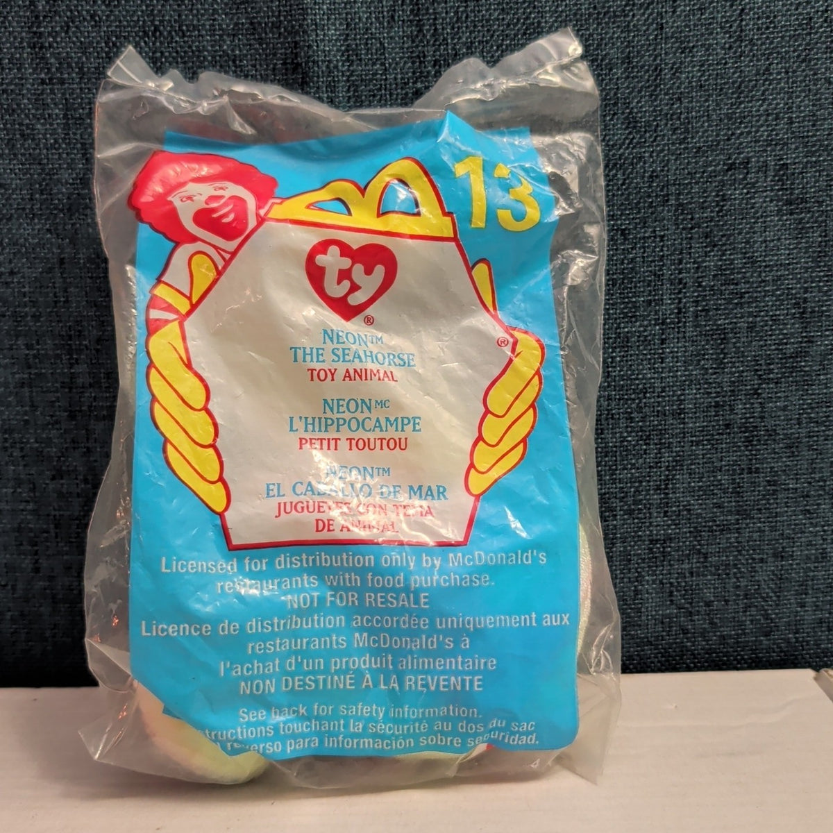 Ty Teenie Beanie Baby Neon Seahorse #13 McDonald’s 2000 Sealed New Toy Retired