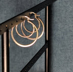 Double Hoop 925 Sterling Silver Textured Y2K