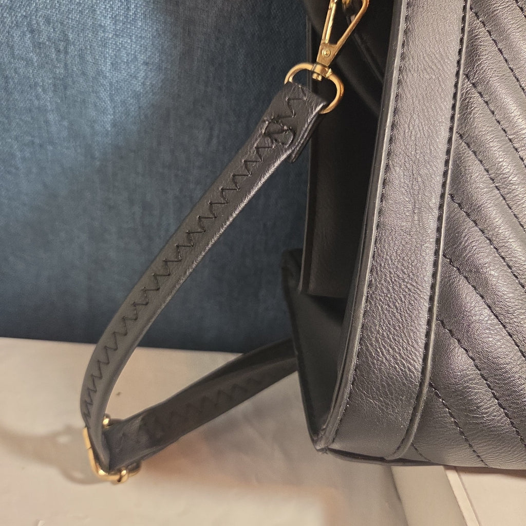Satchel Chevron Quilted Faux Leather Purse Tote Classic Vibe
