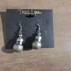 Traci Lynn Parachute Drop Earrings Silver Tone Brushed Dangle