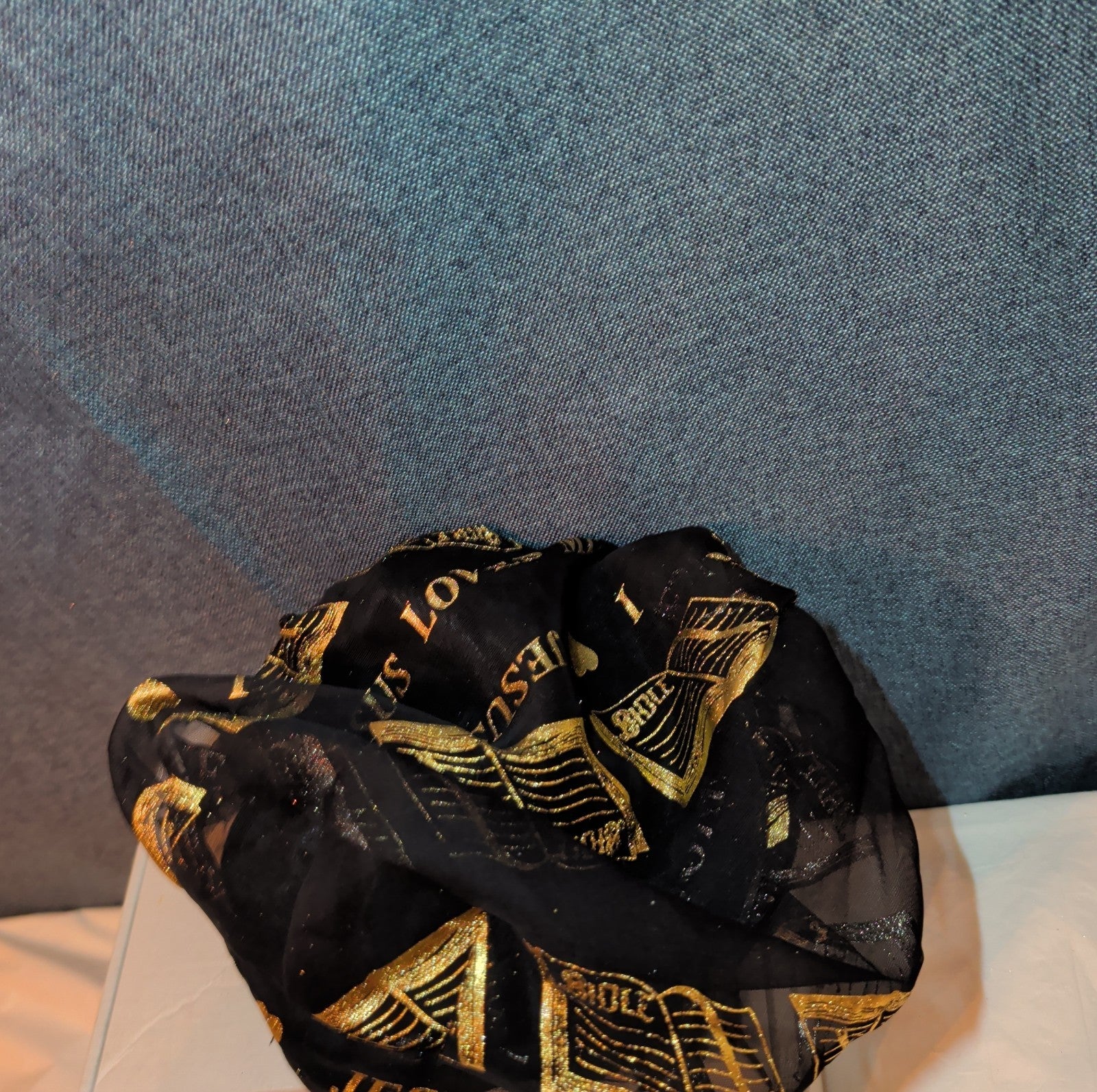 I Love Jesus Bible Black Satin Hair Bonnet Sleep Cap OS