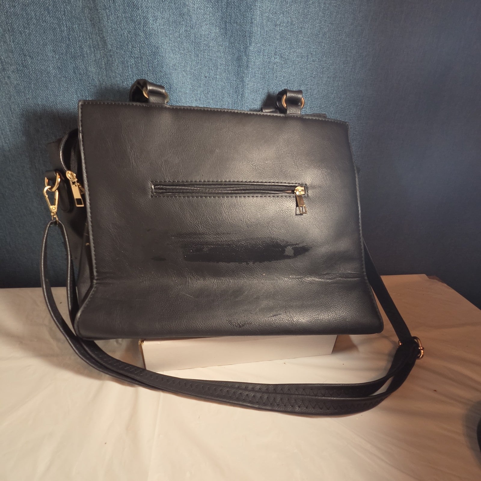 Satchel Chevron Quilted Faux Leather Purse Tote Classic Vibe