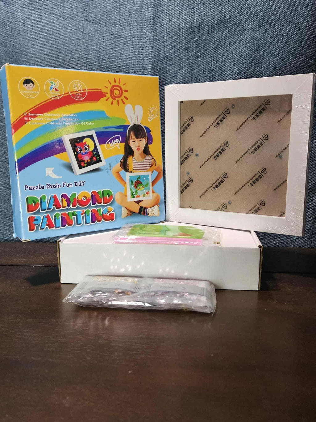 DIY Diamond Art Kit for Kids | Llama Design with White Frame | Puzzle Brain Fun 