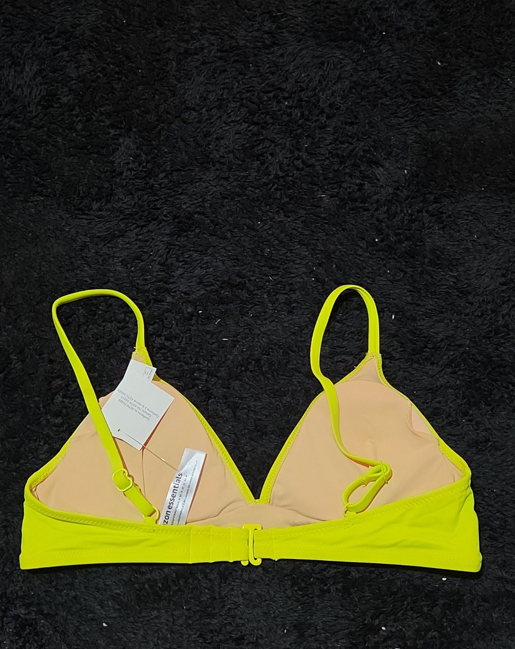 Amazon Essentials Bikini Top M Lime Green UPF 50+ Bralette Swimwear NWT Summer