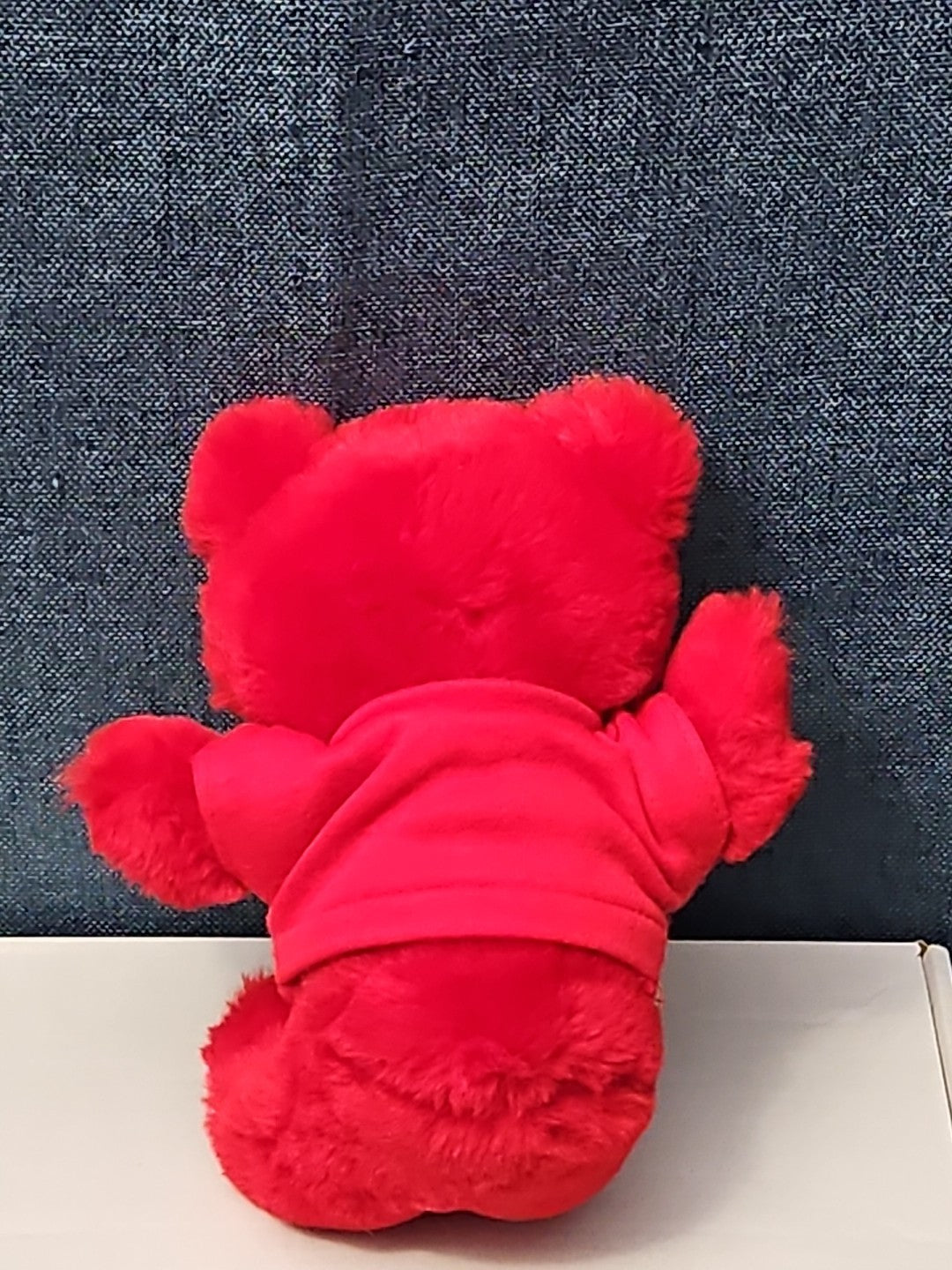 Vintage 1986 Crayola Teddy Bear Plush | Red Crayon Shirt | 7" Stuffed Animal |