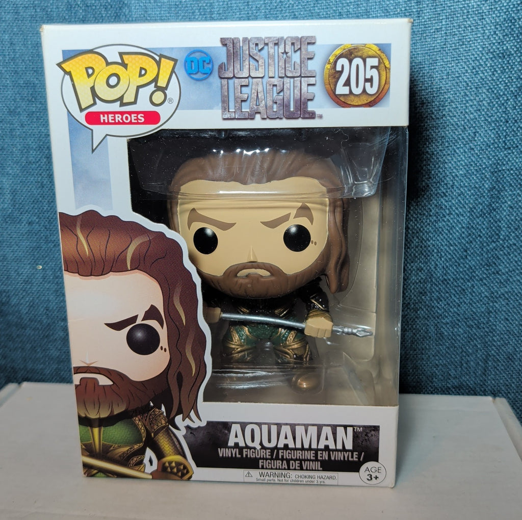 Funko POP! Heroes DC Comics Justice League Movie Aquaman #205 NIB with Protector