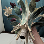 Vintage Floral Chandelier 6-Arm | Purple Tulips MCM | Hollywood | Tested