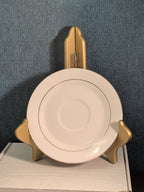 Home Essentials China Saucer Plate White with Gold Rim Individual Replacement