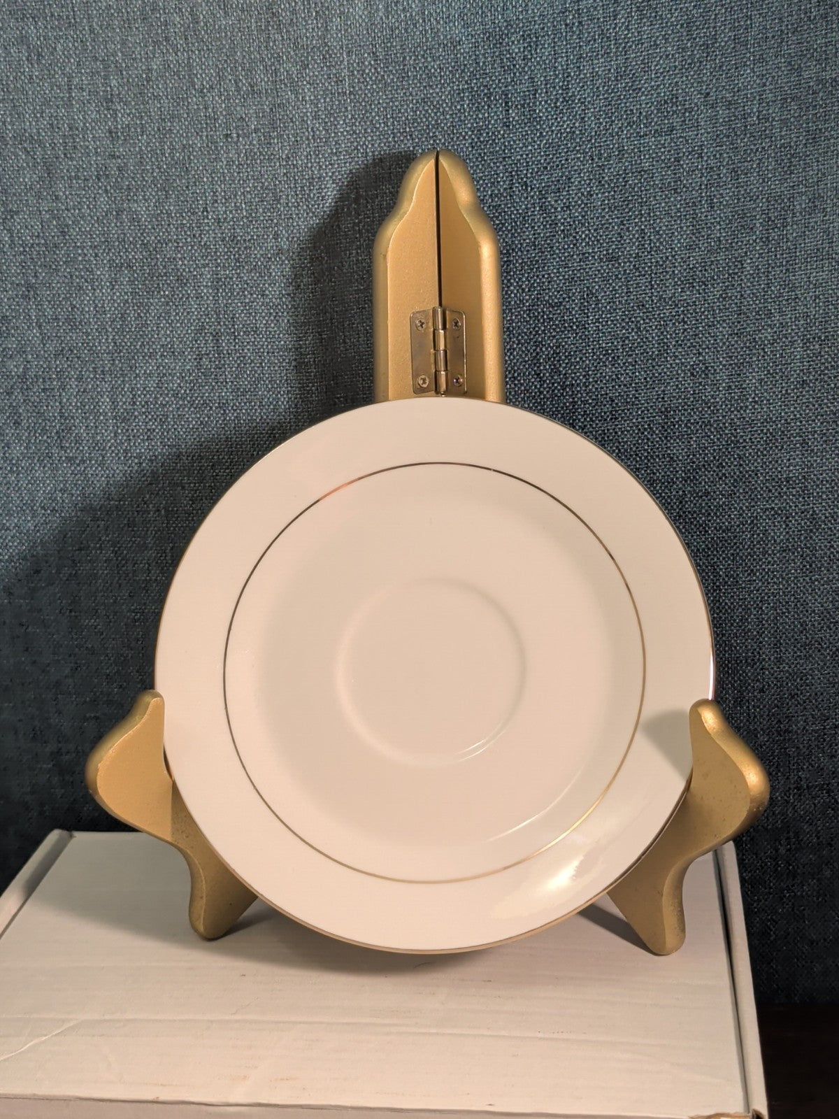 Home Essentials China Saucer Plate White with Gold Rim Individual Replacement