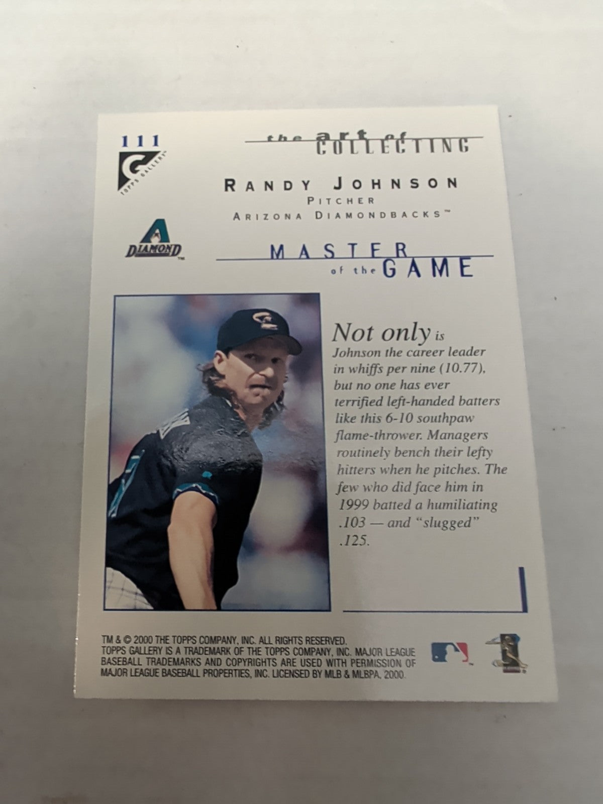 2000 Topps Gallery - Masters of the Game Randy Johnson #111
