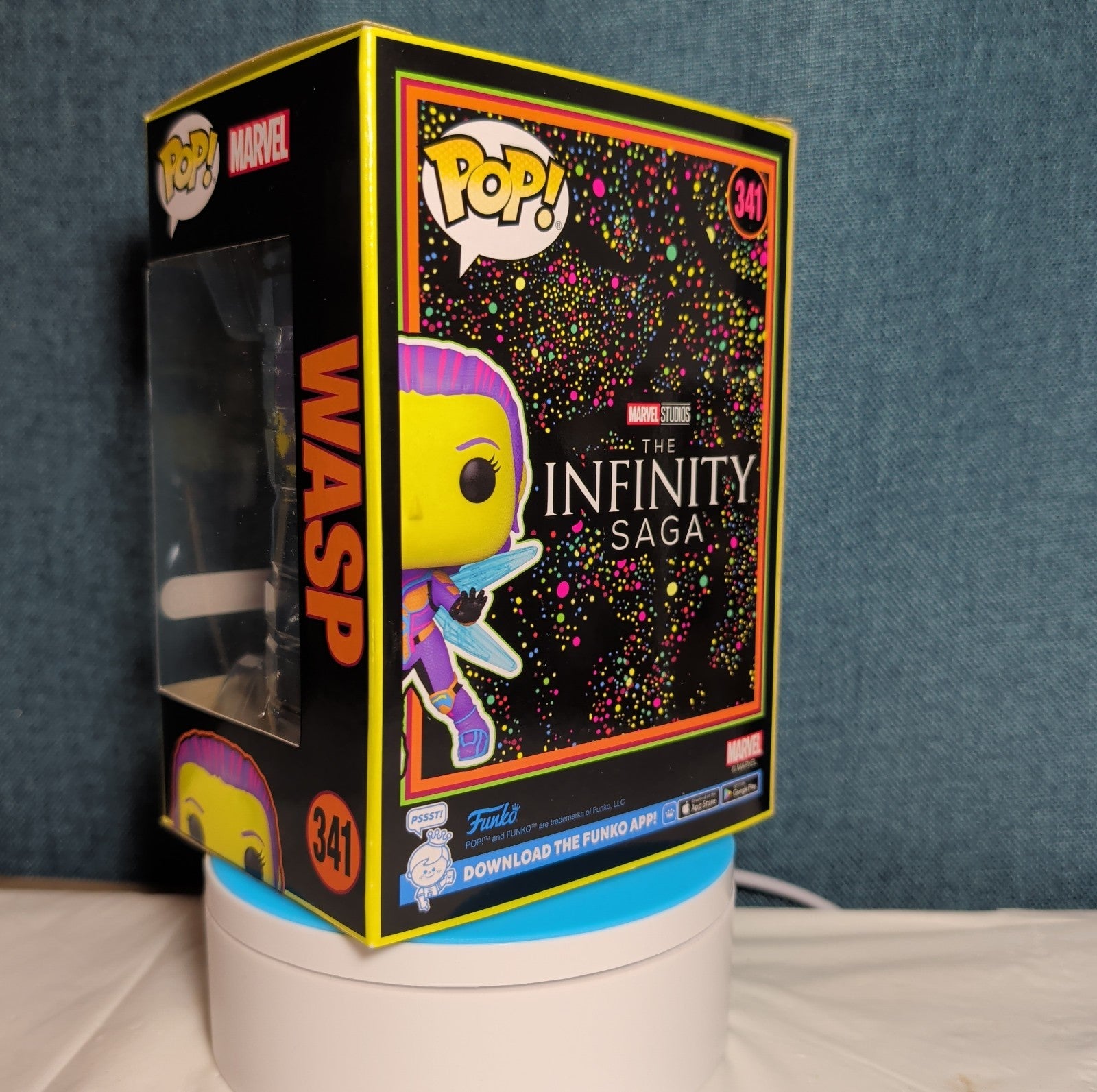 Funko Pop Marvel Infinity Saga Blacklight Wasp 341 Target Exclusive in Protector